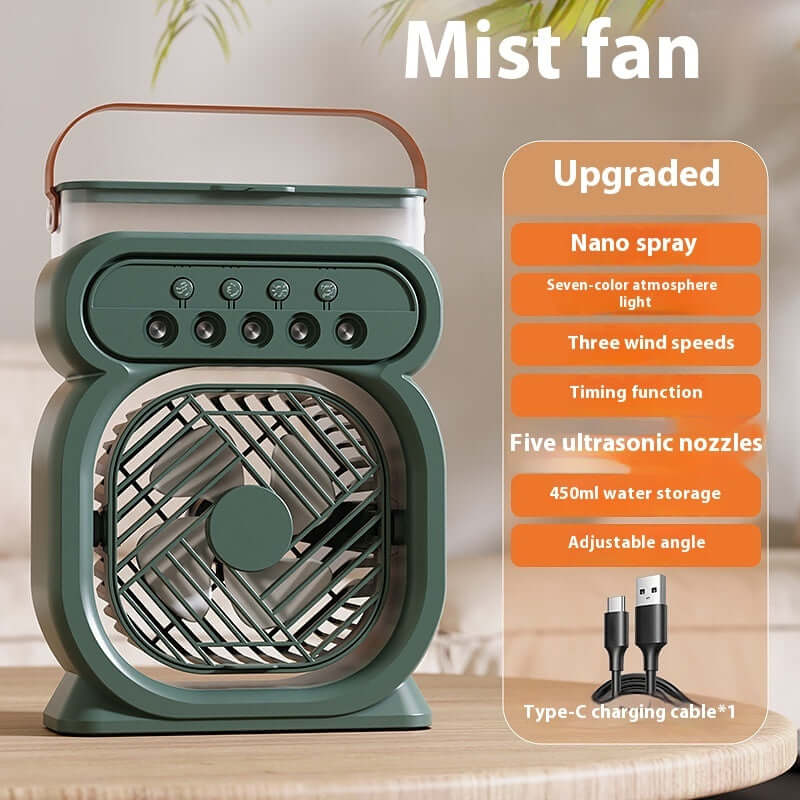 3 In 1 Portable Air Conditioner Evaporative Air Cooler LED Night Lights 3 Speeds Humidifier Fan For Home Office eprolo