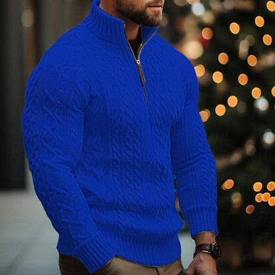 Men's Knitwear Half Zipper Coat Solid Color Twisted Thickened Sweater eprolo