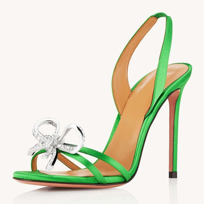 Women's Fashion Diamond Decorations Bow High Heel Sandals eprolo