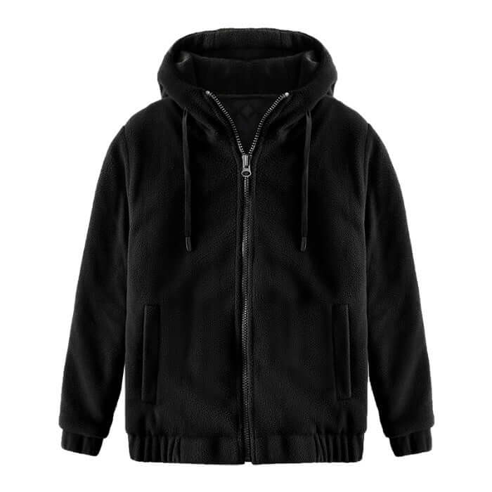 Winter Hooded Cardigan Keep Warm Pure Color Coat Thickened Fluff Sweater eprolo