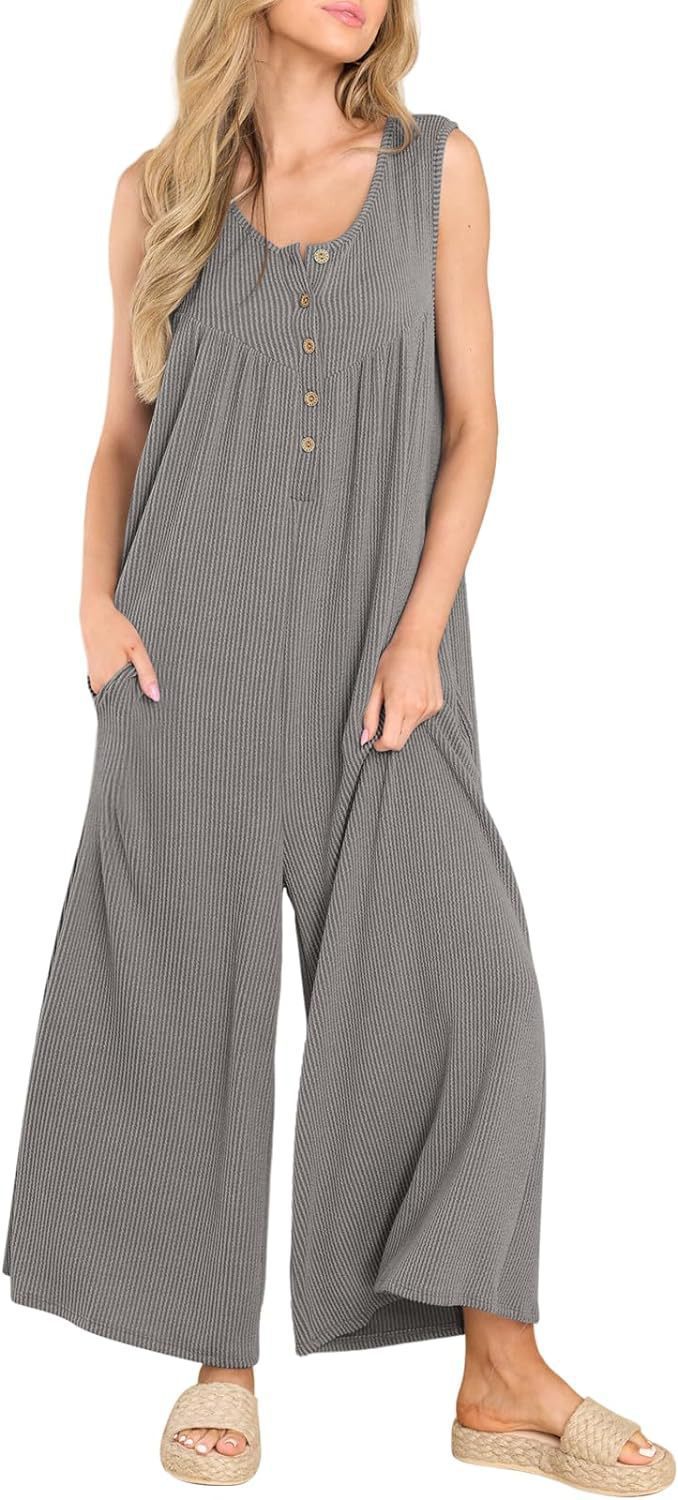 Summer European And American Style Fresh Casual Women's Pocket Jumpsuit eprolo