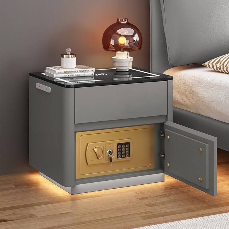 Home Bedroom Multi-functional Smart Safe Bedside Table Wireless Integrated Charging Safe eprolo