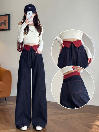 Autumn Loose Straight-leg Pants With High Waist And Wide Legs Dropshipman