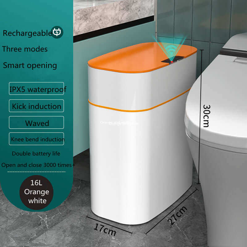 Smart Trash Can With Lid For Bedroom And Living Room Kitchen Storage Box Trash Can Induction Small Car Box Automatic Smart Dustbin Smart Trash Bin eprolo