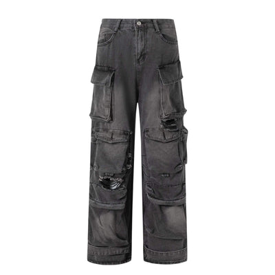 Women's New Cargo Pocket Denim Trousers Dropshipman