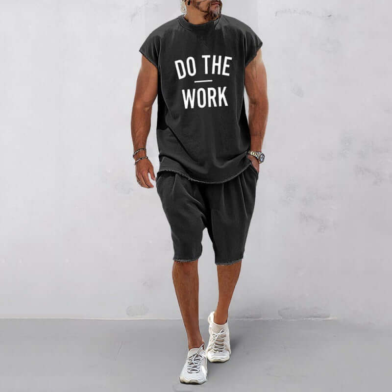 European And American Letters 3D Printing Suit Men's Round Neck eprolo