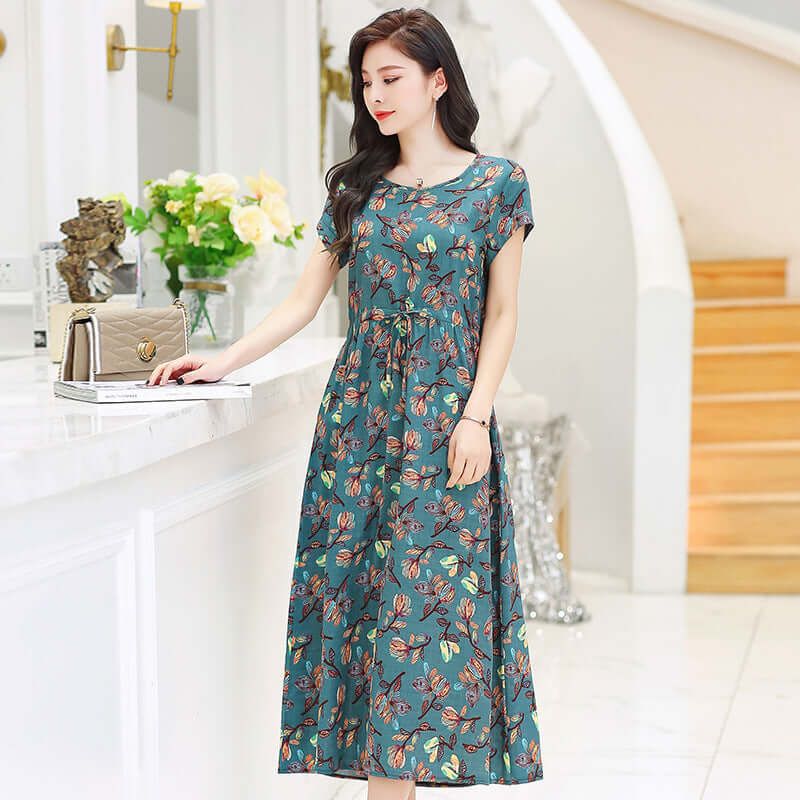 Women's Fashion Casual Cotton Linen Mid-length Dresses eprolo