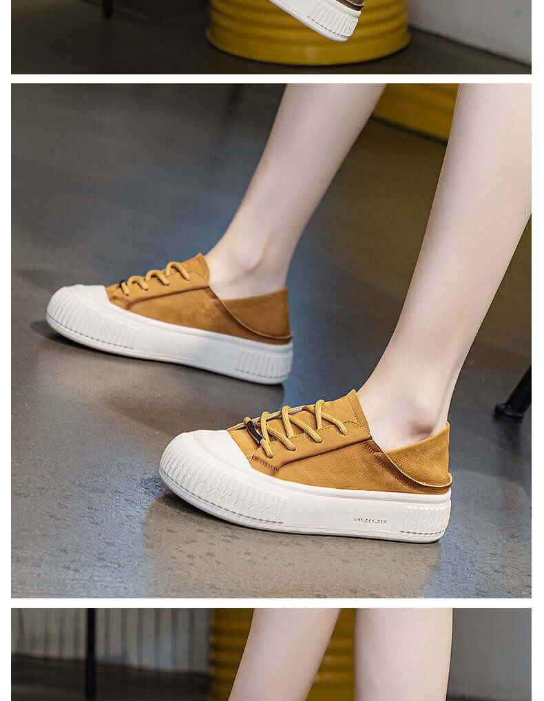 Female Cowhide Platform Soft Bottom Casual Shoes eprolo