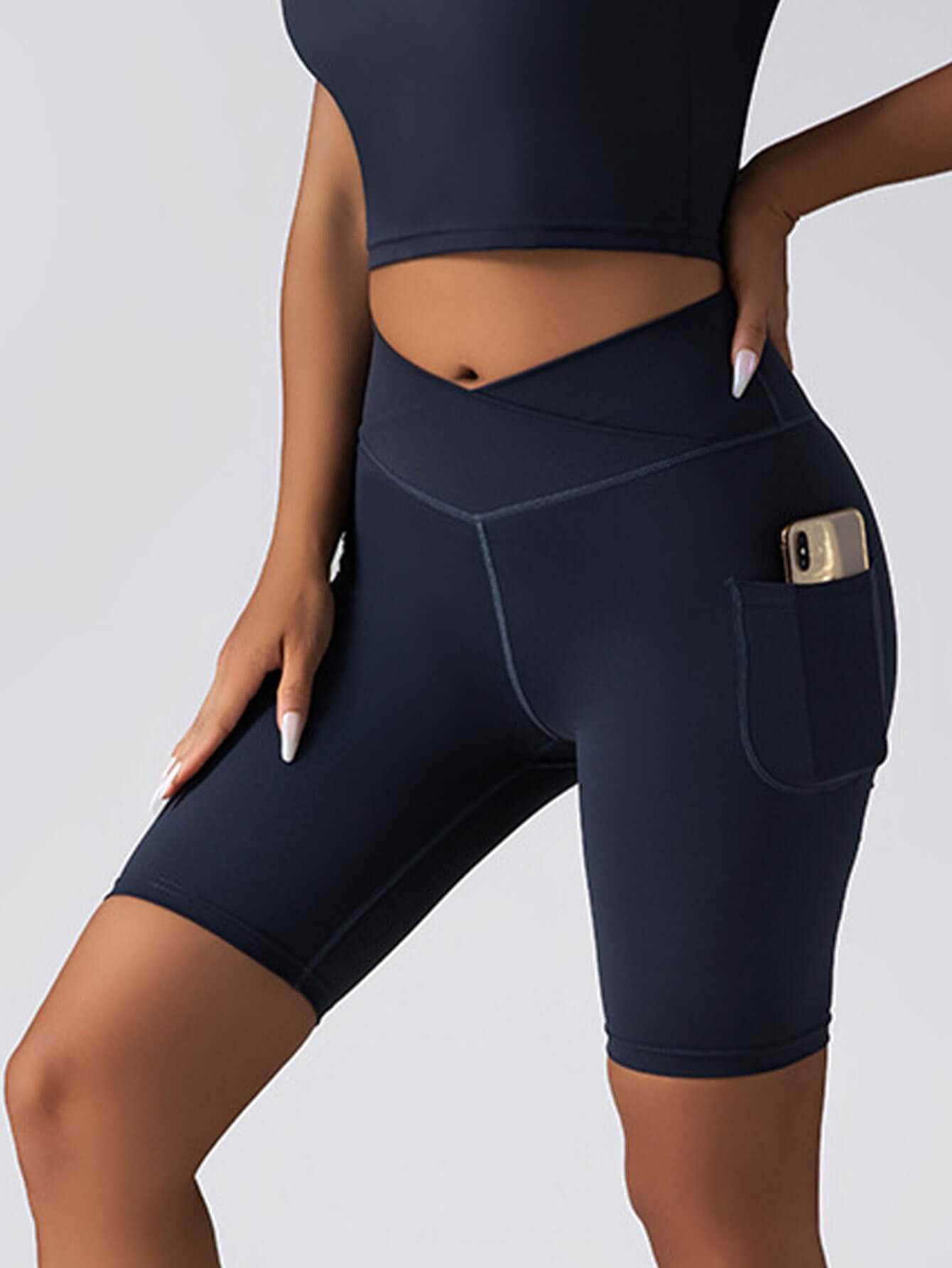Biker Shorts Women Tummy Control  No Seam High Waist Yoga Gym Workout Running Volleyball Shorts With Pockets eprolo