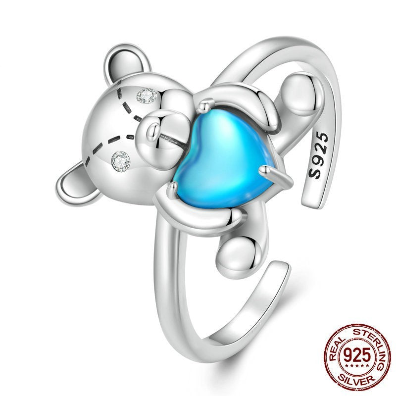 Cute 925 Silver Bear Ring eprolo
