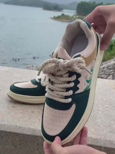 Lace-up Casual Shoes Men Soft Thick Sole Fashion Comfortable Breathable Flats Sneakers Student Platform Outdoor Walking Shoes eprolo