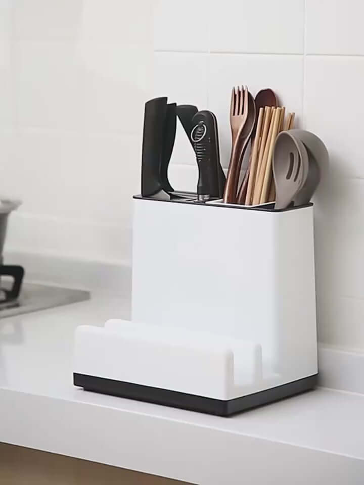Tableware Storage Holders Kitchen Knife Plastic Storages Racks For Kitchen Convenience Cabinet Kitchen Gadgets eprolo video