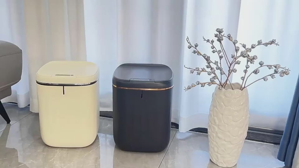 Smart Trash Can With Lid For Bedroom And Living Room Kitchen Storage Box Trash Can Induction Small Car Box Automatic Smart Dustbin Smart Trash Bin eprolo video