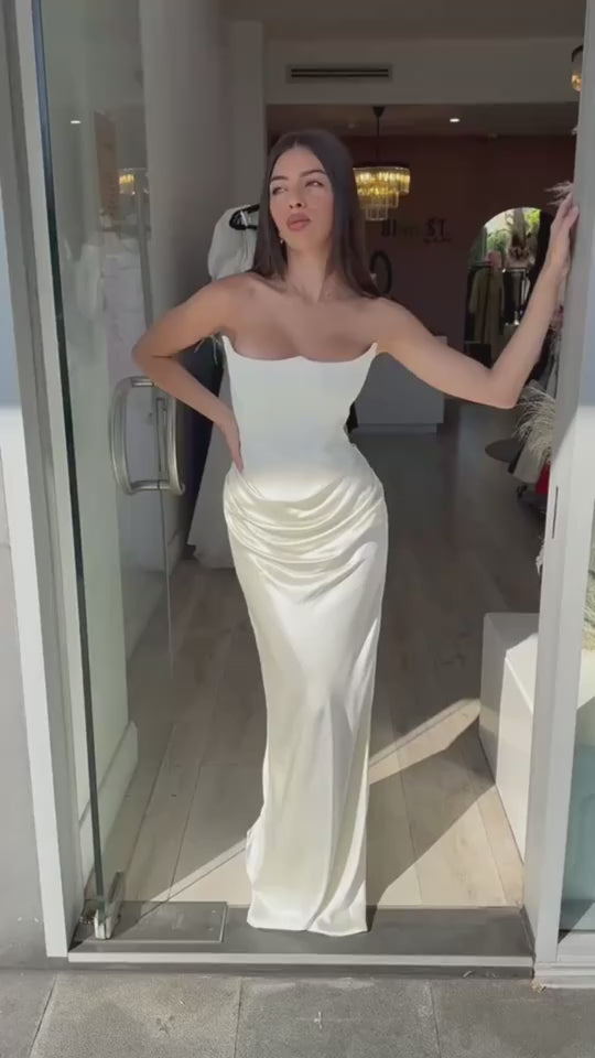 Slim Tube Top Long Dress Sexy Fashion Bandeau Backless Party Evening Dresses For Women Clothing eprolo